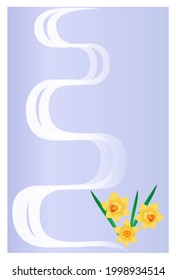 Postcard background illustration. Narcissus flower.