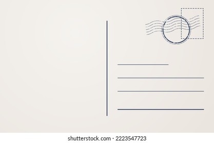 Postcard background template. Postal card back design