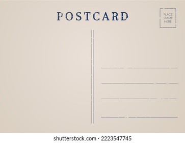 Plantilla de fondo postal. Diseño posterior de tarjeta postal