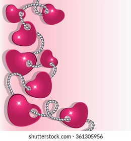 Postcard background to the Valentines day. Vector illustration. 