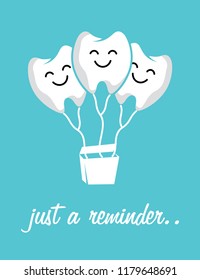 postcard background vector template for  greetings, greetings and dental health reminder tooth, brush, flosh smile
