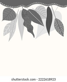 Postcard, banner with autumn leaves, space for text