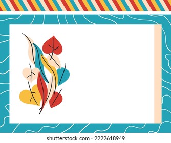 Postcard, banner with autumn leaves, space for text