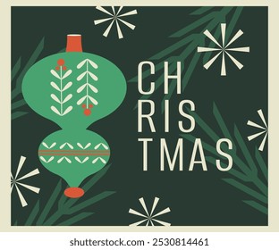 Postcard and banner. Christmas and New Year. Frame and shape. Elements and figures. Neo geometric. Modern trendy minimalistic design. Hand drawn and doodle. Ornament. Xmas. Cut out. Simple. 2025. Flat