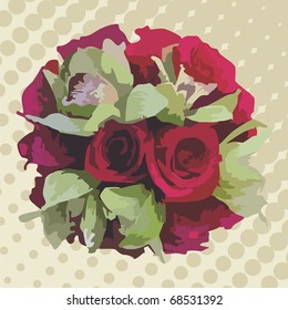 postcard with beautiful flowers. Vector illustration