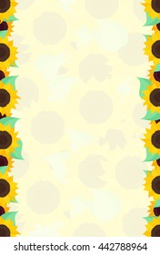 The postcard for beautiful sunflowers