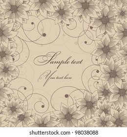 Postcard with beige flowers