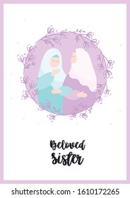 postcard for beloved sister with love