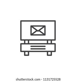 Postcard billboard outline icon. linear style sign for mobile concept and web design. simple line vector icon. Symbol, logo illustration. Pixel perfect vector graphics