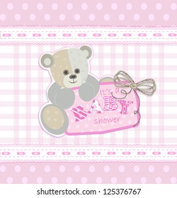 postcard in the birth of a child, vector illustration