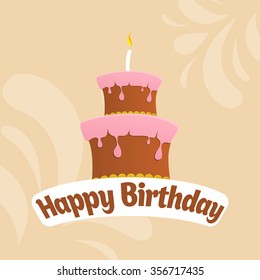 Postcard birthday . Children's cake