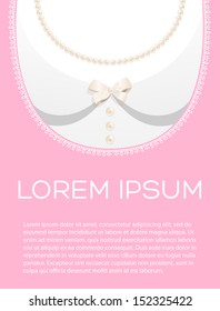 Postcard blouse. Vector illustration. Women's jewelery.