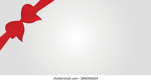 Postcard with bow in the corner, gift certificare. Vector illustration