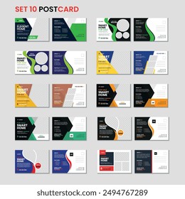 Postcard bundle template design for home sale, Real estate postcard template design