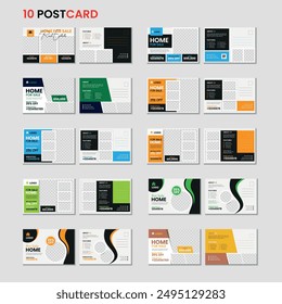 Postcard bundle template design for home sale, Real estate postcard template design