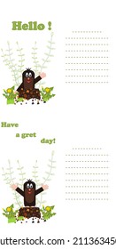 Postcard cards. A good mood . Mole.