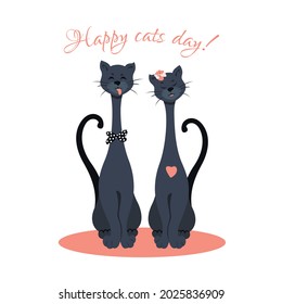 Postcard with cats for the holiday