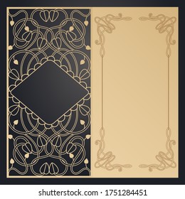 Postal con ornamento celta para corte láser. Corte de papel de apertura, patrón escandinavo.