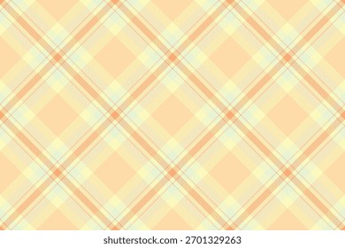 Postcard check texture fabric, panel background seamless vector. Madras tartan plaid pattern textile in light and navajo white colors palette.