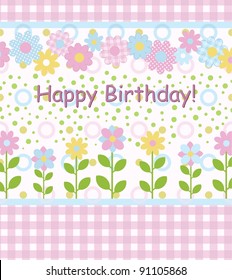 Postcard for children with flowers