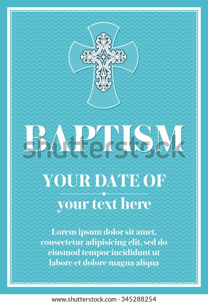 Postcard Christian Baptism Invitation Congratulation Certificate Stock ...