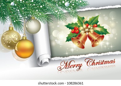 postcard with christmas balls