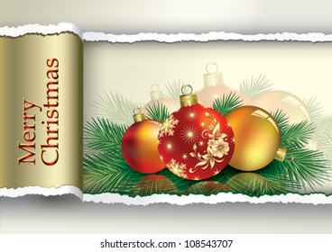 postcard with christmas balls