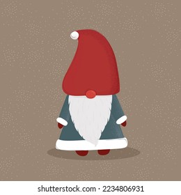 Postcard Christmas gnome in a red hat