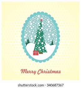 Postcard with Christmas and new year 2016
