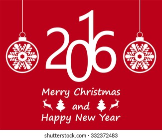 postcard with Christmas and New Year