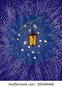 Postcard for Christmas and New Year. Vector sketch for a winter theme.