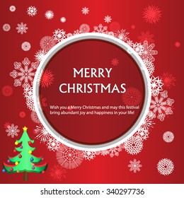 Postcard for Christmas. Christmas. Christmas tree. New Year. Snowflakes.