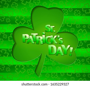Postcard with a clover flower for St Patrick day