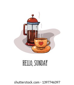 postcard for coffee lovers white background