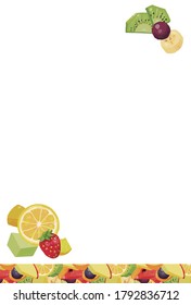 Postcard of colorful cut fruits