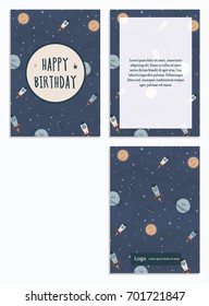 Postcard with cosmic pattern
