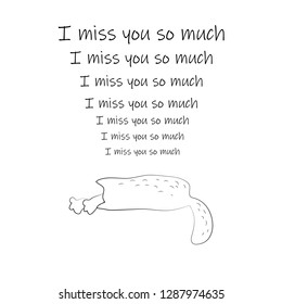 postcard with a cute kitten who misses you