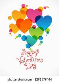 Postcard to the day of Valentine's. Valentine's day print and web. Vector illustration for Valentine's day  greeting cards