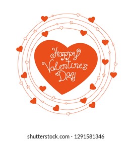 Postcard to the day of Valentine's. Valentine's day print and web. Vector illustration for Valentine's day  greeting cards