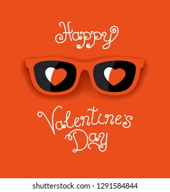 Postcard to the day of Valentine's. Valentine's day print and web. Vector illustration for Valentine's day  greeting cards