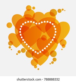 Postcard to the day of Valentine's. Valentine's day print and web. Vector illustration for Valentine's day  greeting cards