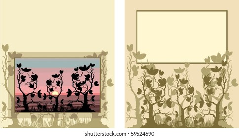 Postcard depicting trees