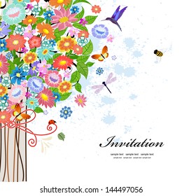 Postcard design with decorative tree