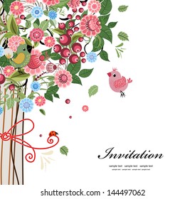 Postcard design with decorative tree