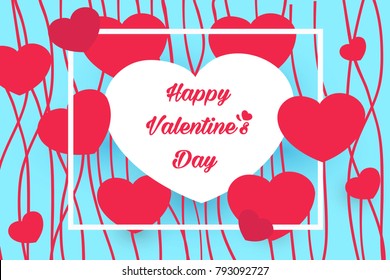 Postcard design elements for Valentine's day.