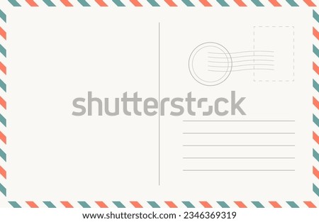Postcard design, empty postcard vector.