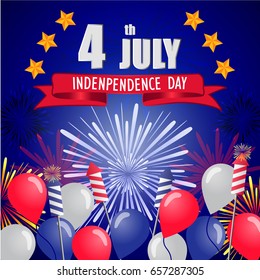 Postcard design for Fourth of July Independence Day