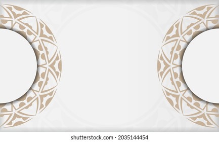 Postcard design with Greek ornaments. White background with vintage ornaments and place for your logo and text.