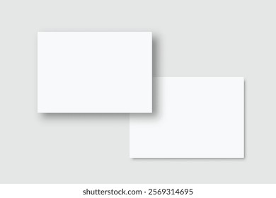 Postcard design mockup empty double sided template. Blank letter paper, thank you card, notecards, note paper, greeting card, wedding invitation or any creative work for presentation of your design
