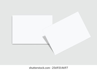 Postcard design mockup empty double sided template. Blank letter paper, thank you card, notecards, note paper, greeting card, wedding invitation or any creative work for presentation of your design
